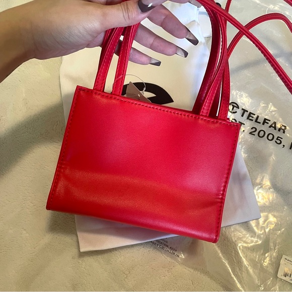 SOLD BNWT - TELFAR SMALL RED SHOPPING BAG - Picture 2 of 6